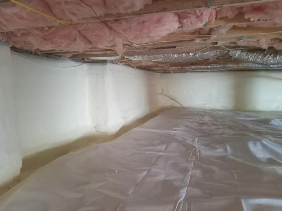 Crawl space encapsulation with closed-cell spray foam for Metal Roof Coating in Camano